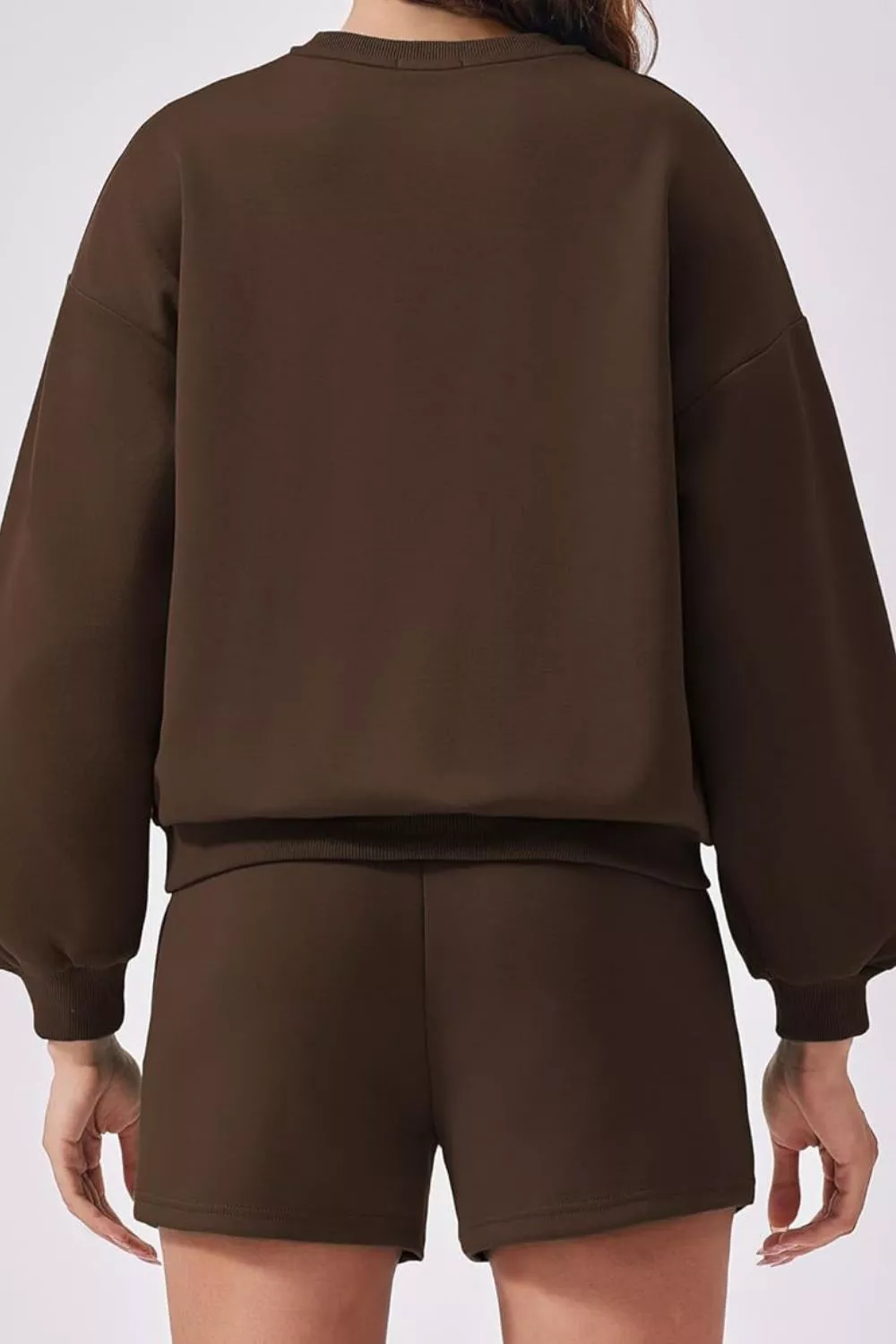 Round Neck Sweatshirt and Shorts Set, image 7
