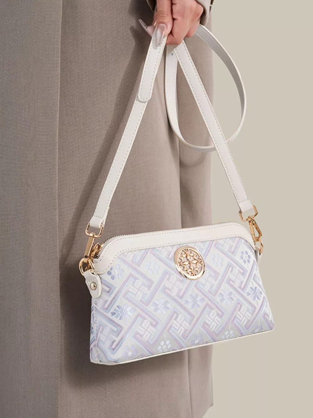 Geometric Pattern Crossbody Bag, image 3