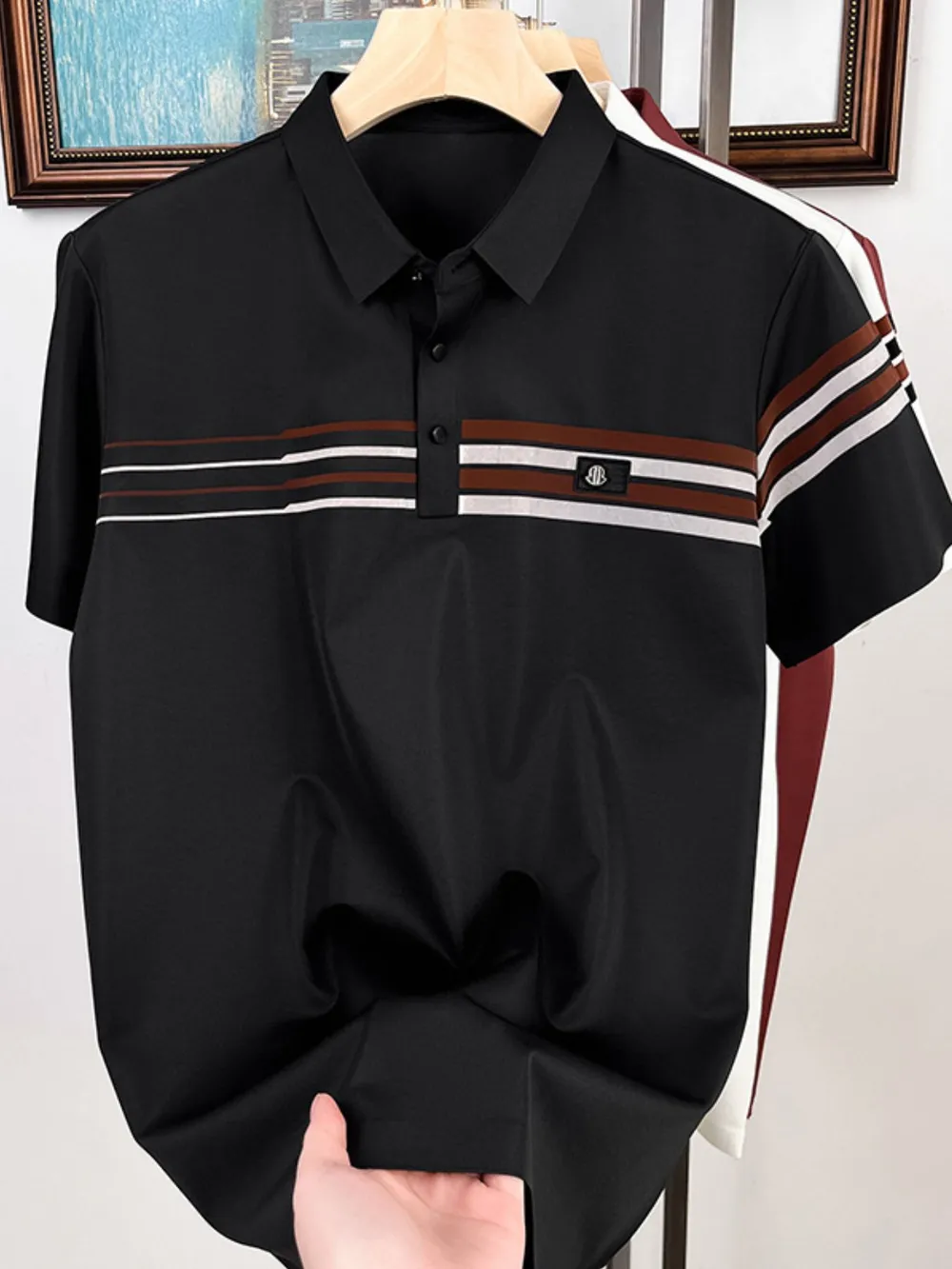 Men's Button Detail Short Sleeve Polo