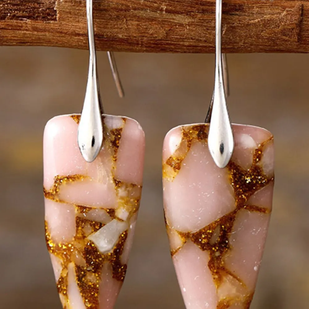 Natural Stone Geometric Shape Earrings, image 7
