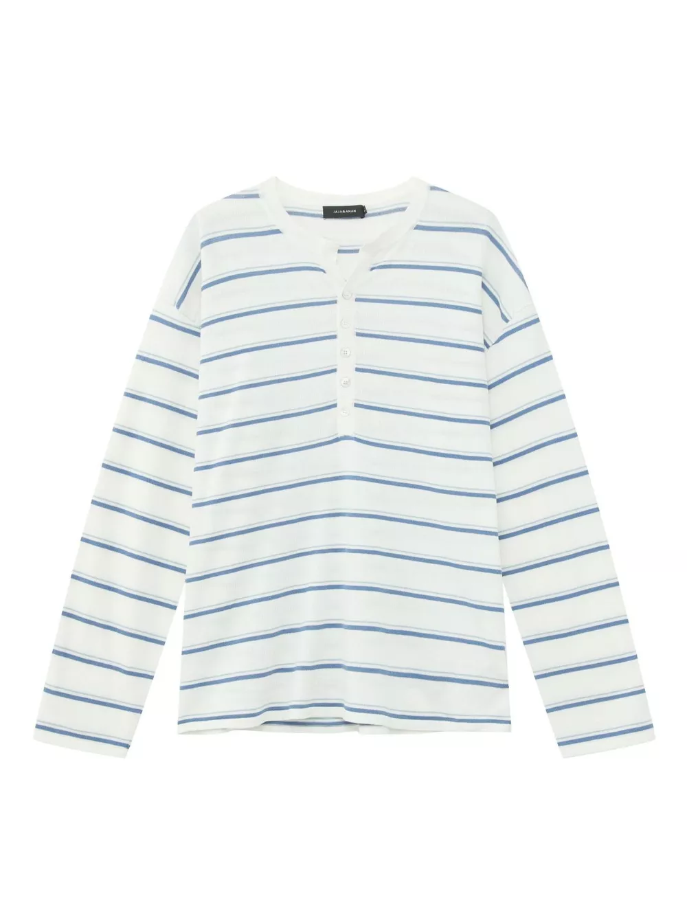 Men's Striped Button Detail Henley T-Shirt, image 6