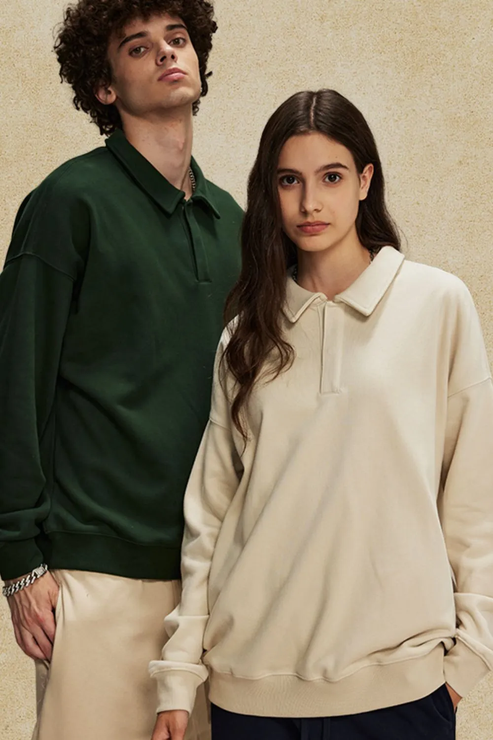 Men's Collared Neck Long Sleeve Polo, image 5