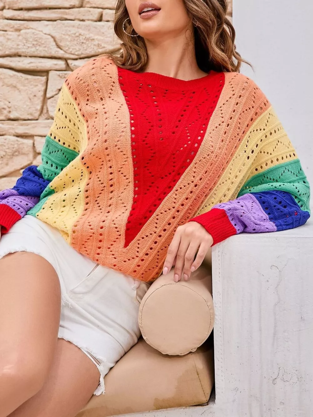 Color Block Openwork Sweater, image 5