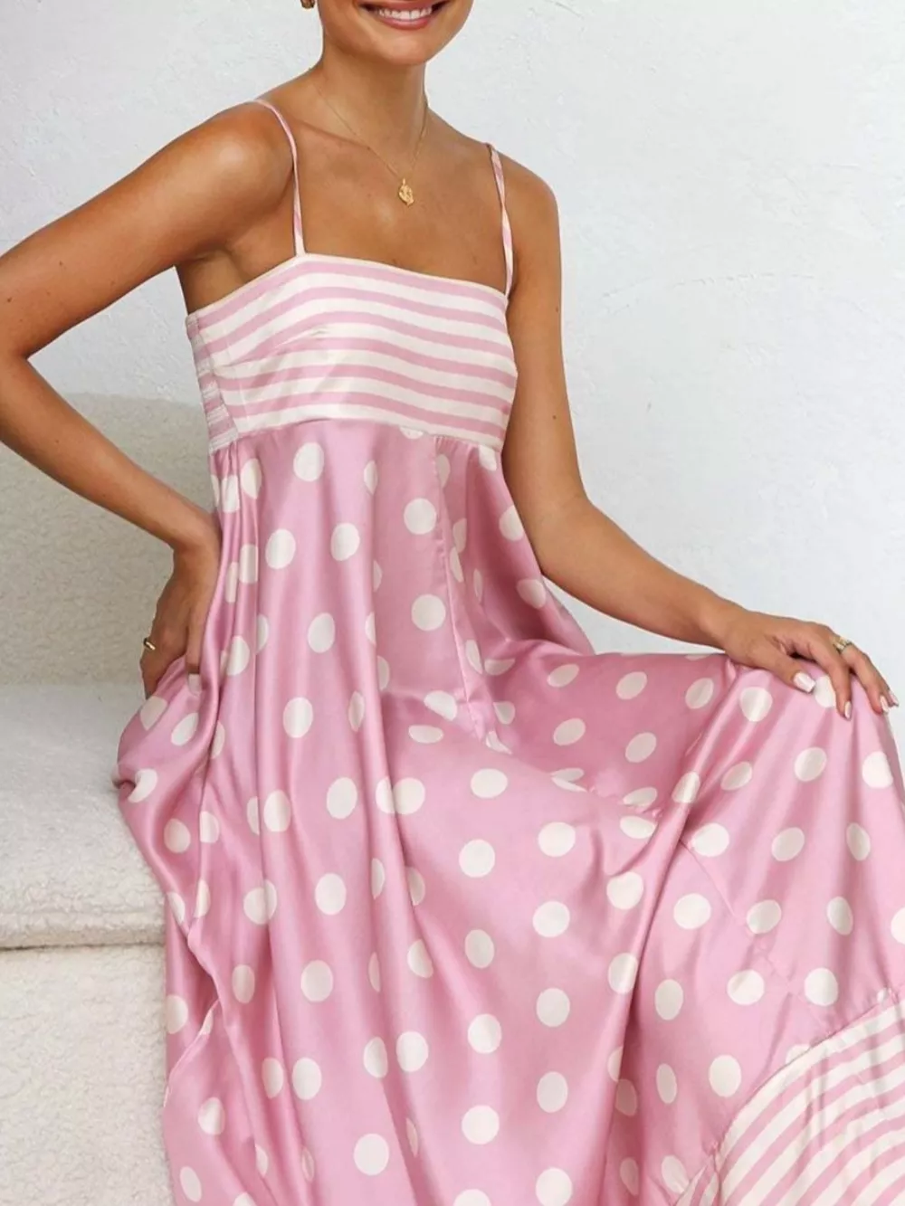 Printed Spaghetti Strap Maxi Dress, image 21