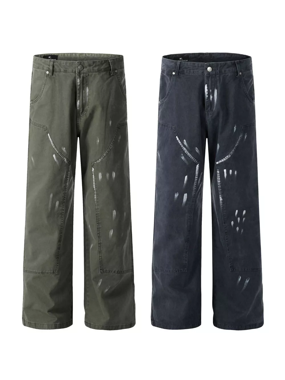 Men's Paint Splatter Wide-Leg Pants, image 4