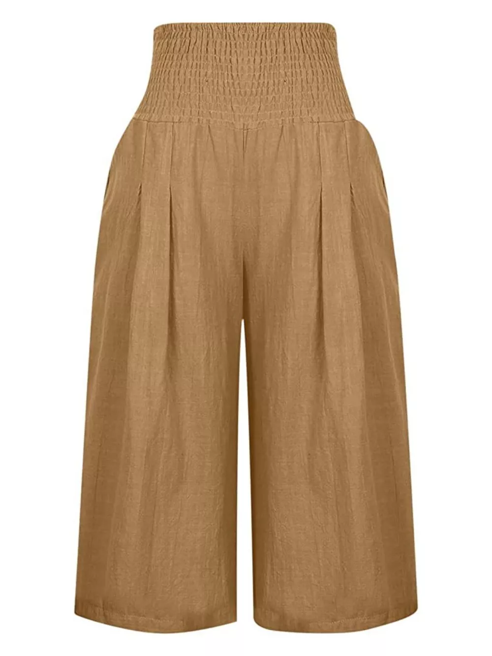 Smocked Wide-Leg Capri Pants, image 23