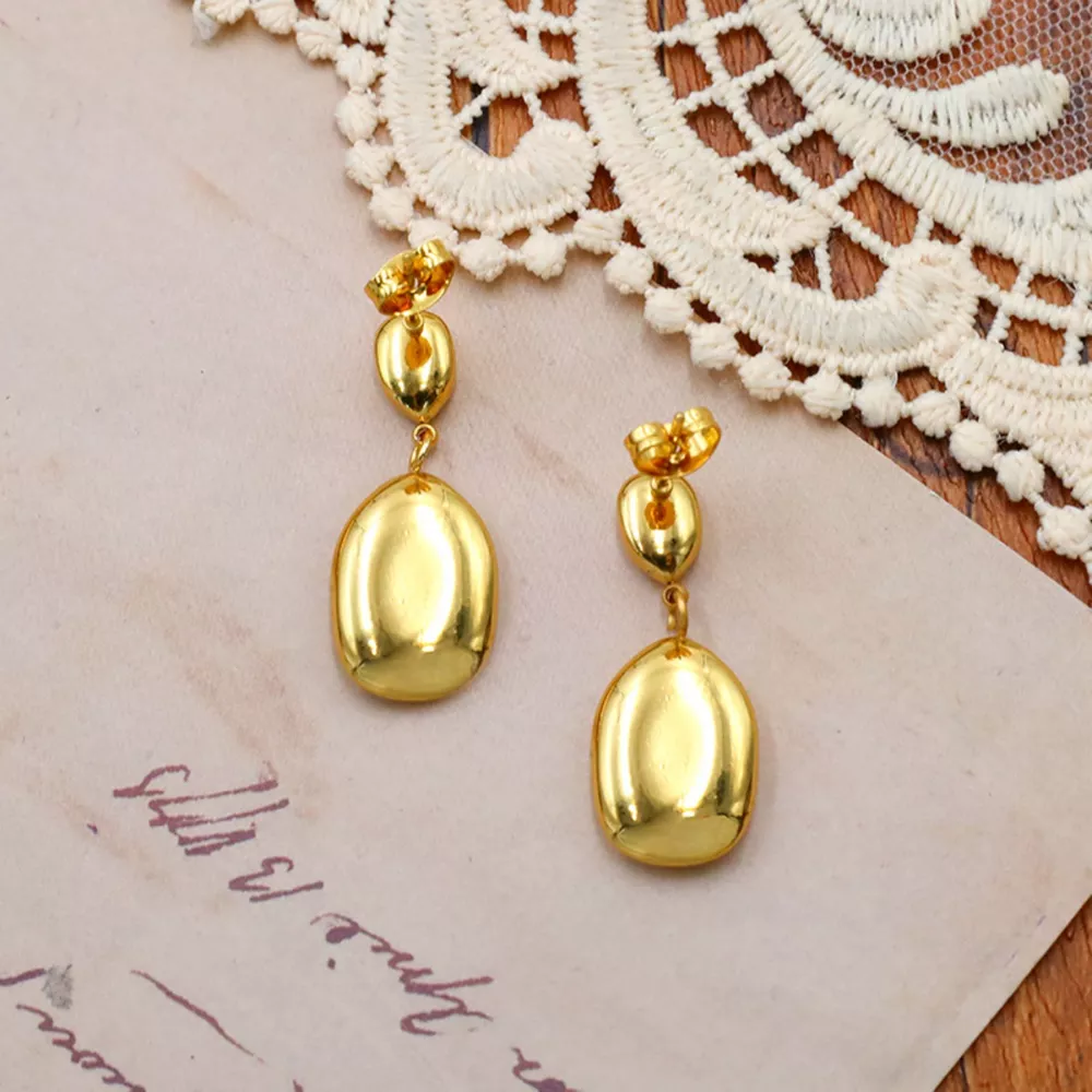 18K Gold-Plated Drop Earrings, image 2