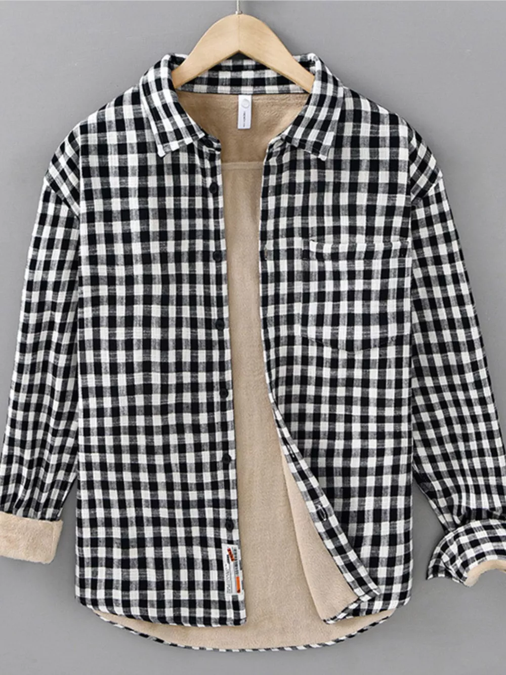 Men's Plus Size Plaid Casual Long Sleeve Shirt, image 2