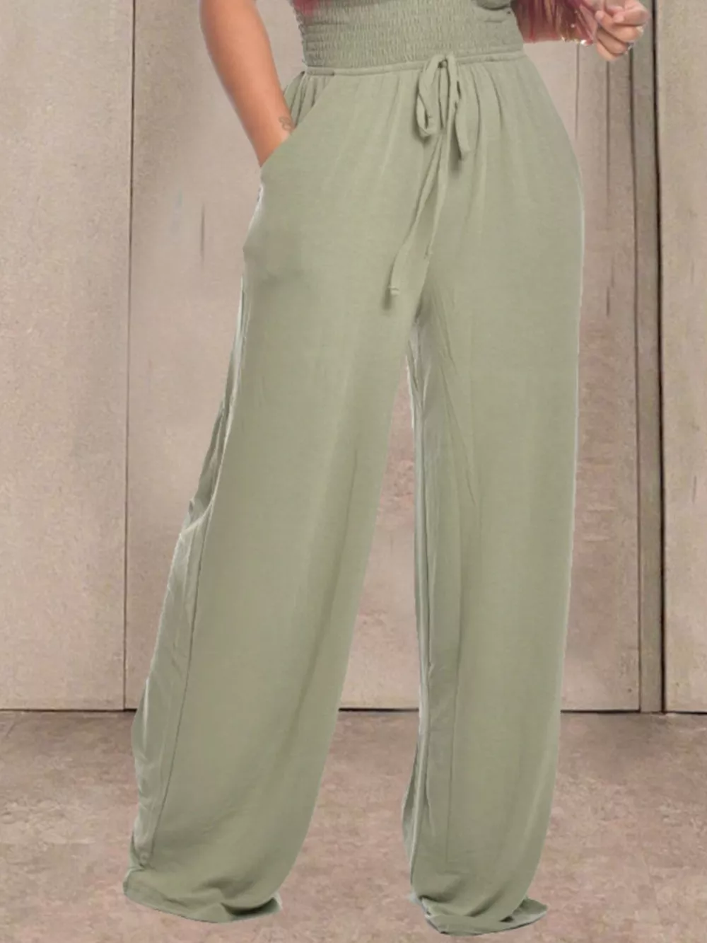 Strapless Smocked Wide-Leg Jumpsuit, image 18