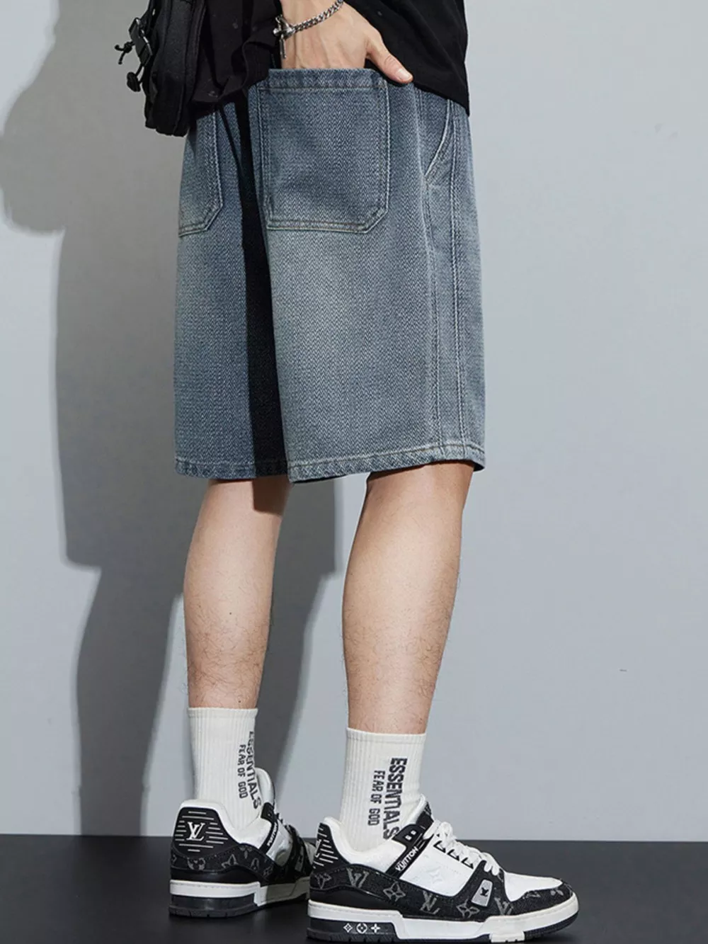 Men's Full Size Casual Loose Fit Denim Shorts Plus Size, image 3