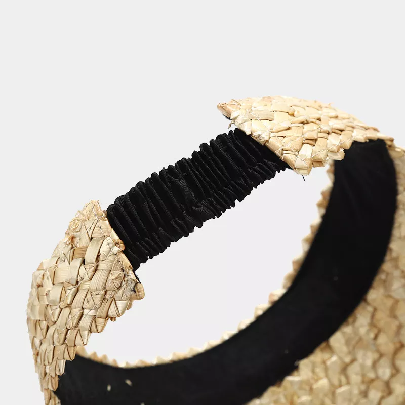Woven Straw Sun Visor Hat, image 6