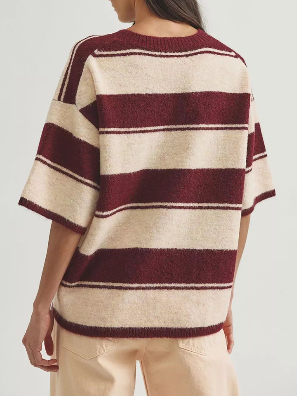 Striped Half Sleeve Sweater, image 4