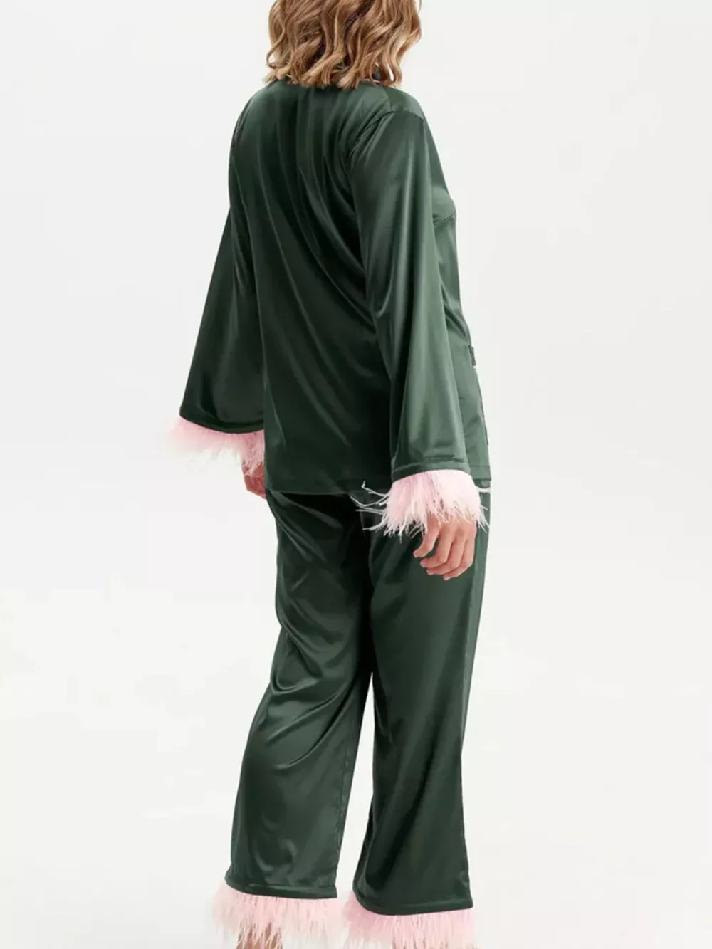 Silky Button Up Top and Pants Lounge Set, image 7