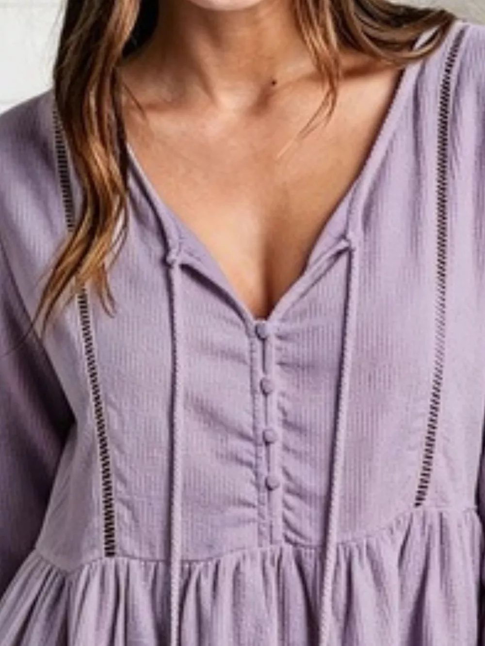 Tassel Drawstring Long Sleeve Peplum Top, image 14