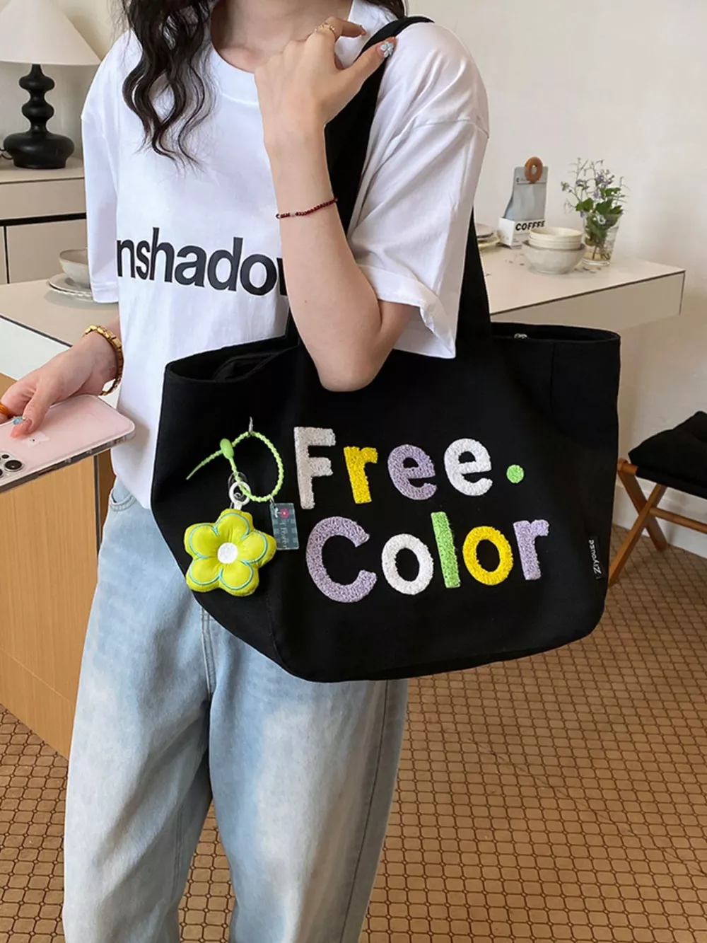 Letter Canvas Shoulder Bag, image 2