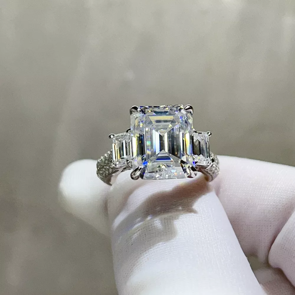 5 Carat 925 Sterling Silver Moissanite Ring, image 2