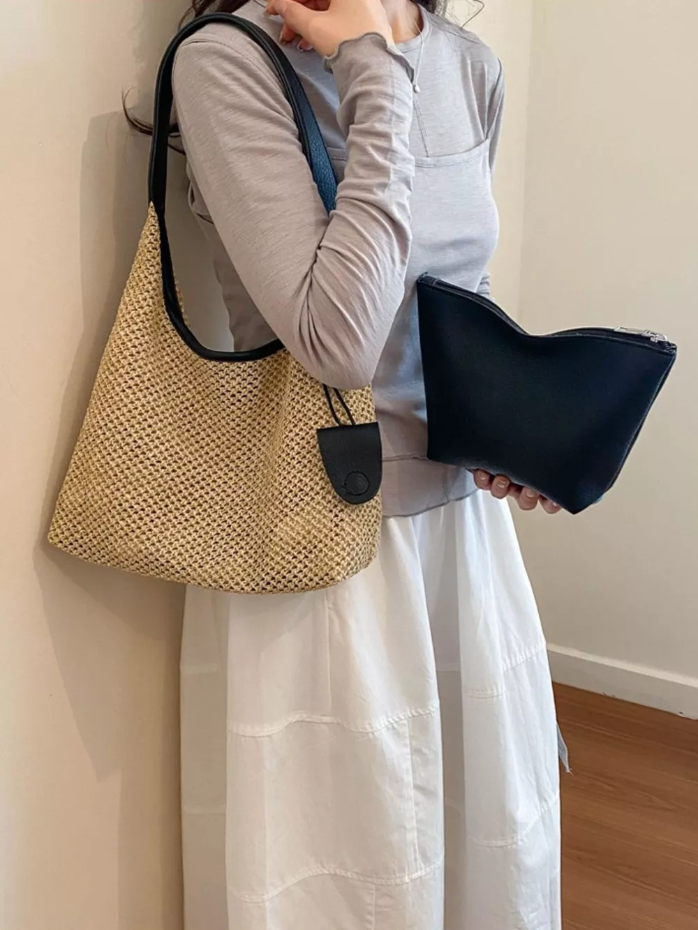 Straw Woven Shoulder Bag, image 2