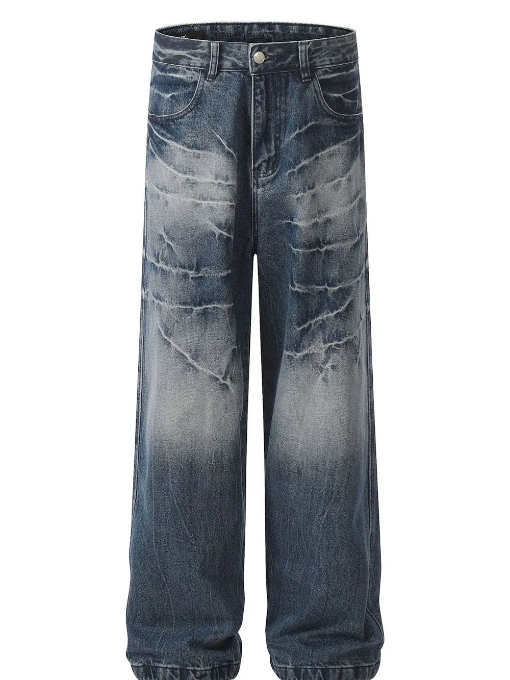 Men's Loose Fit Vintage Wash Jeans, image 2