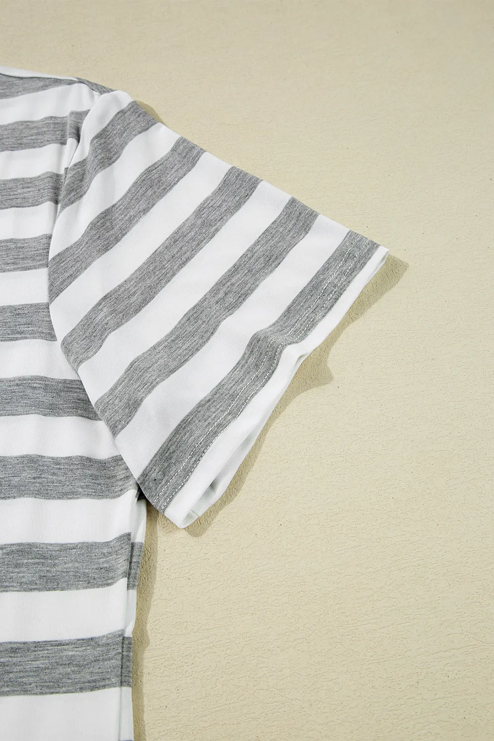 Casual Striped V-Neck Midi T-Shirt Dress, image 6