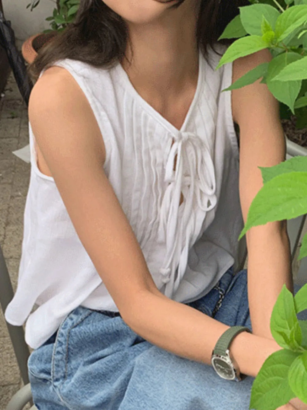 Tie-Front Sleeveless Summer Blouse, image 5