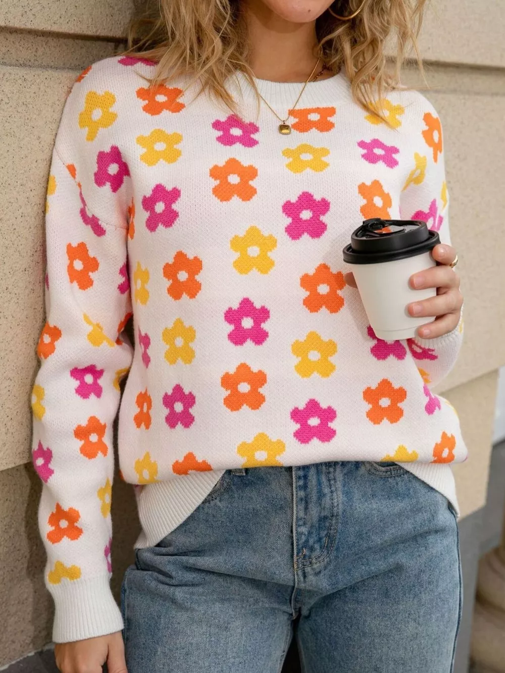Floral Crew Neck Sweater, image 18