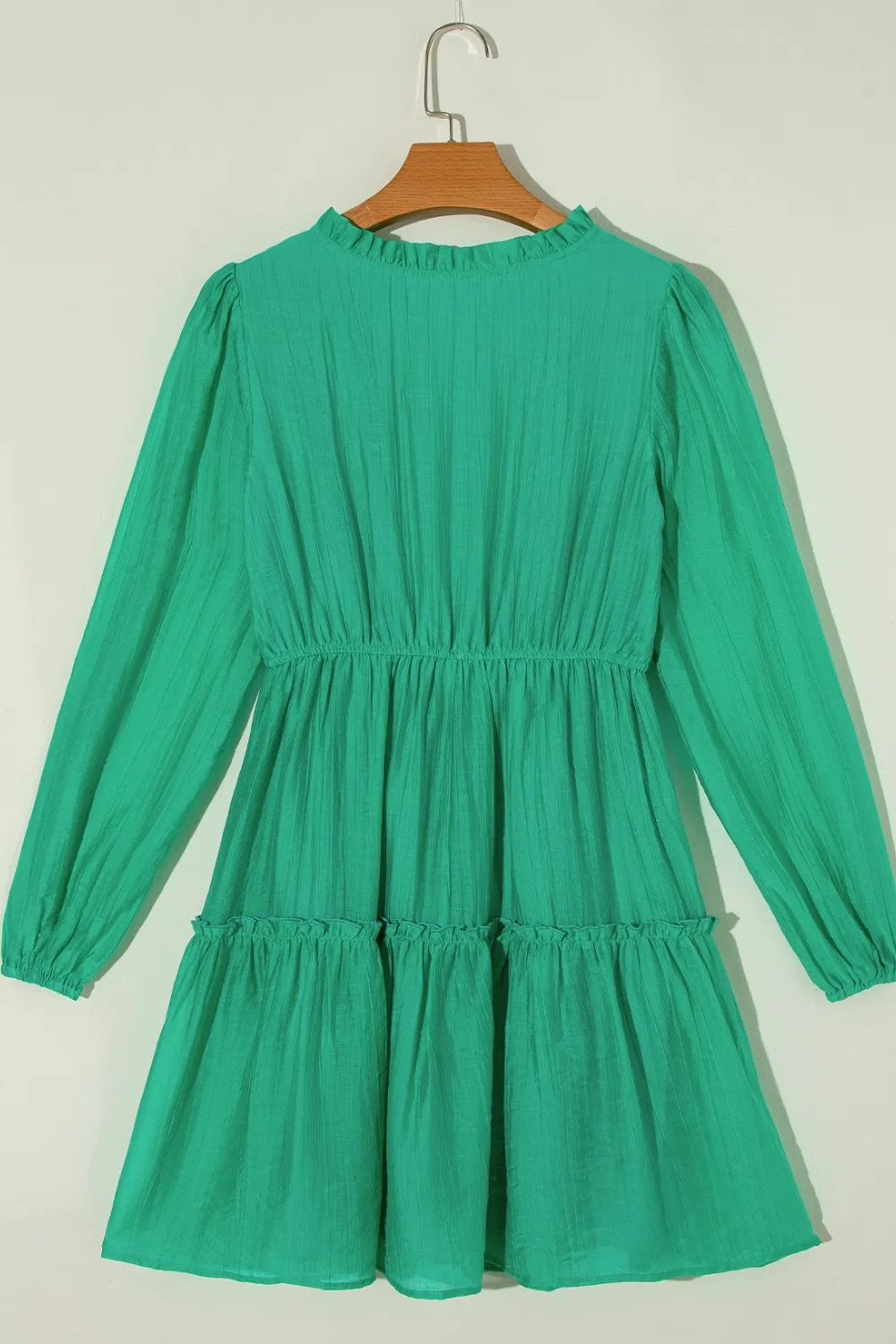Frill V-Neck Long Sleeve Mini Dress, image 2