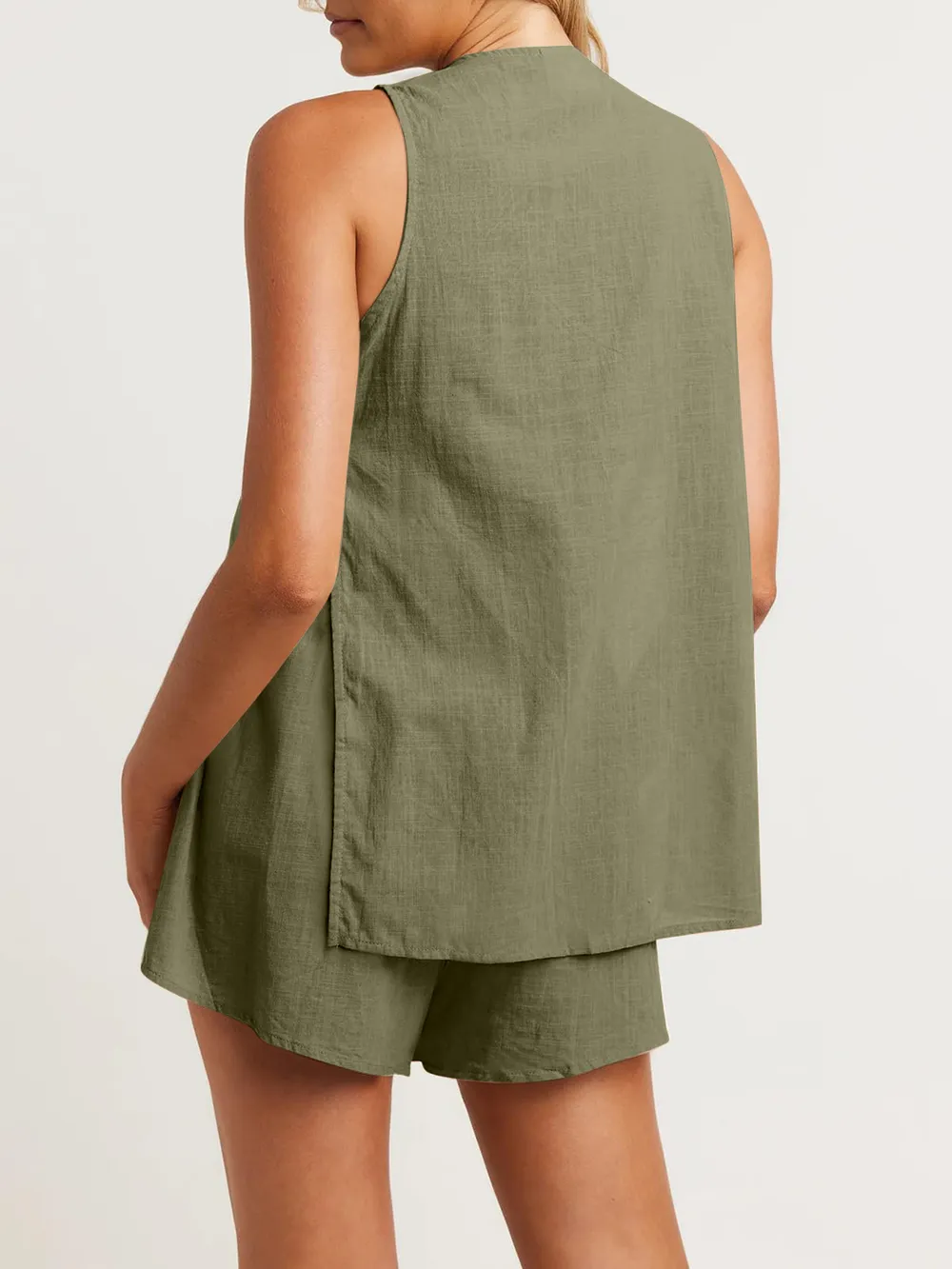 Full Size Button Up Top and Shorts Set, image 16