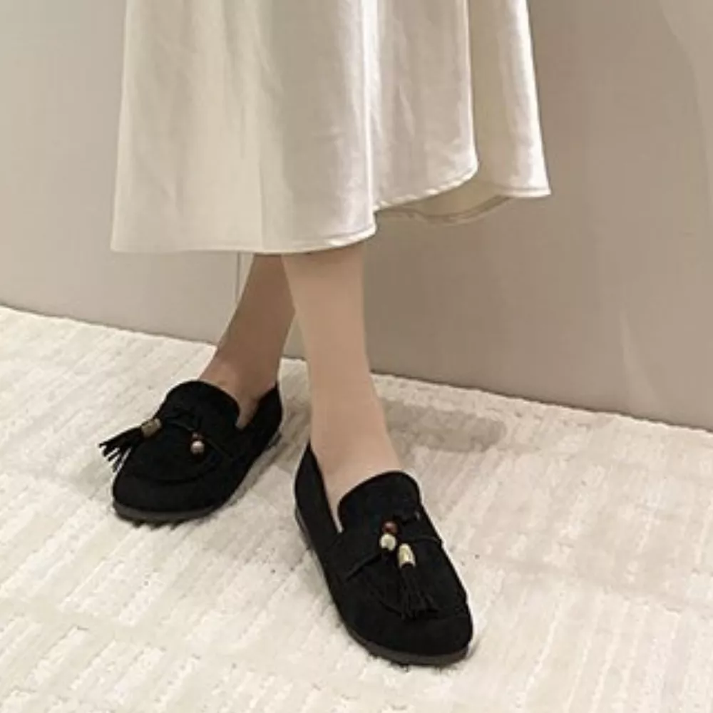 Tassel Round Toe Slip-Ons