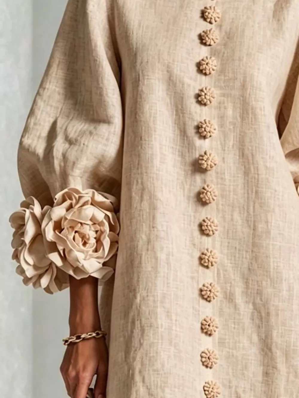 3D Floral 3/4 Sleeve Mini Dress, image 12