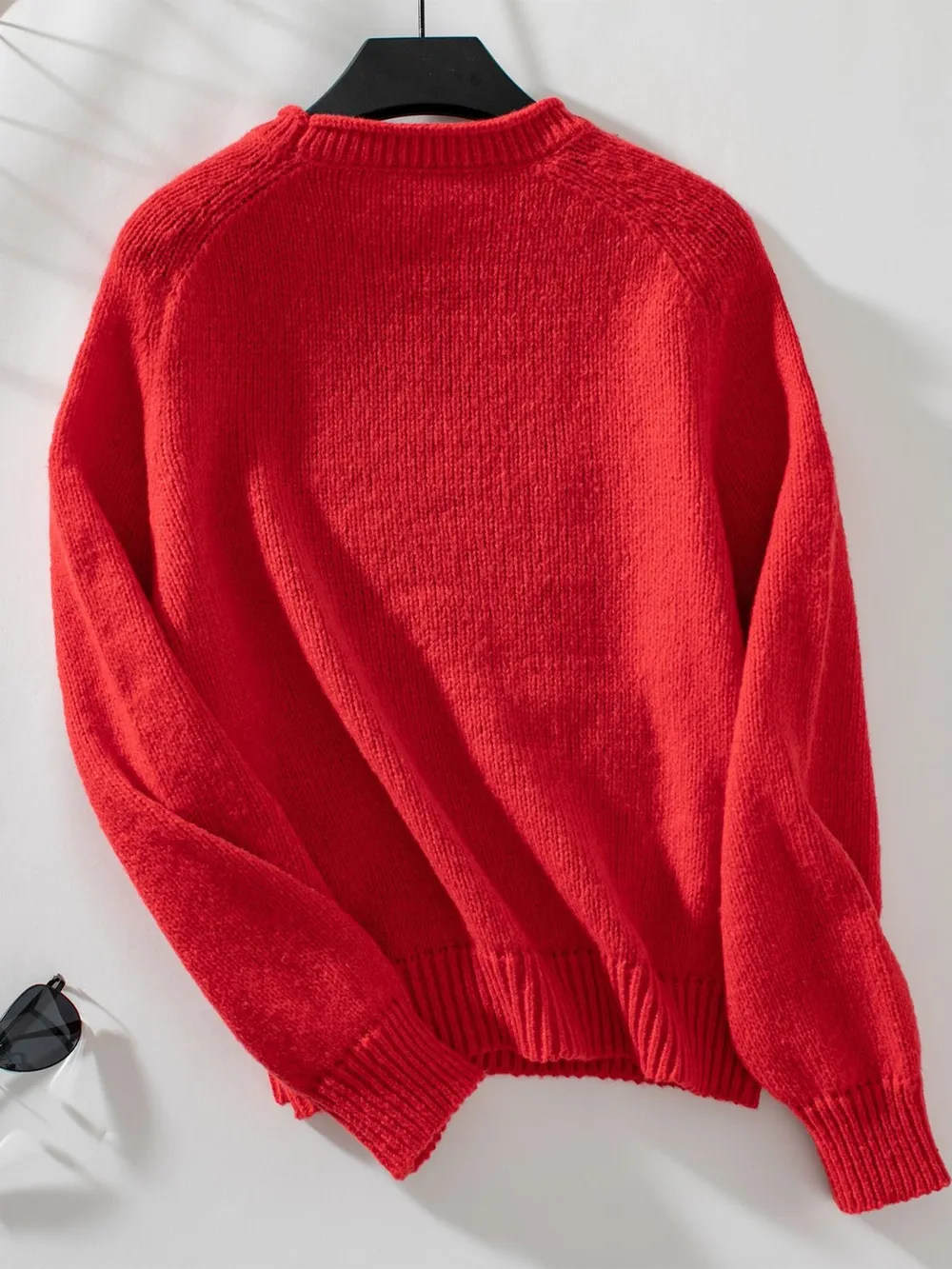 Christmas Tree Round Neck Raglan Sleeve Sweater, image 6