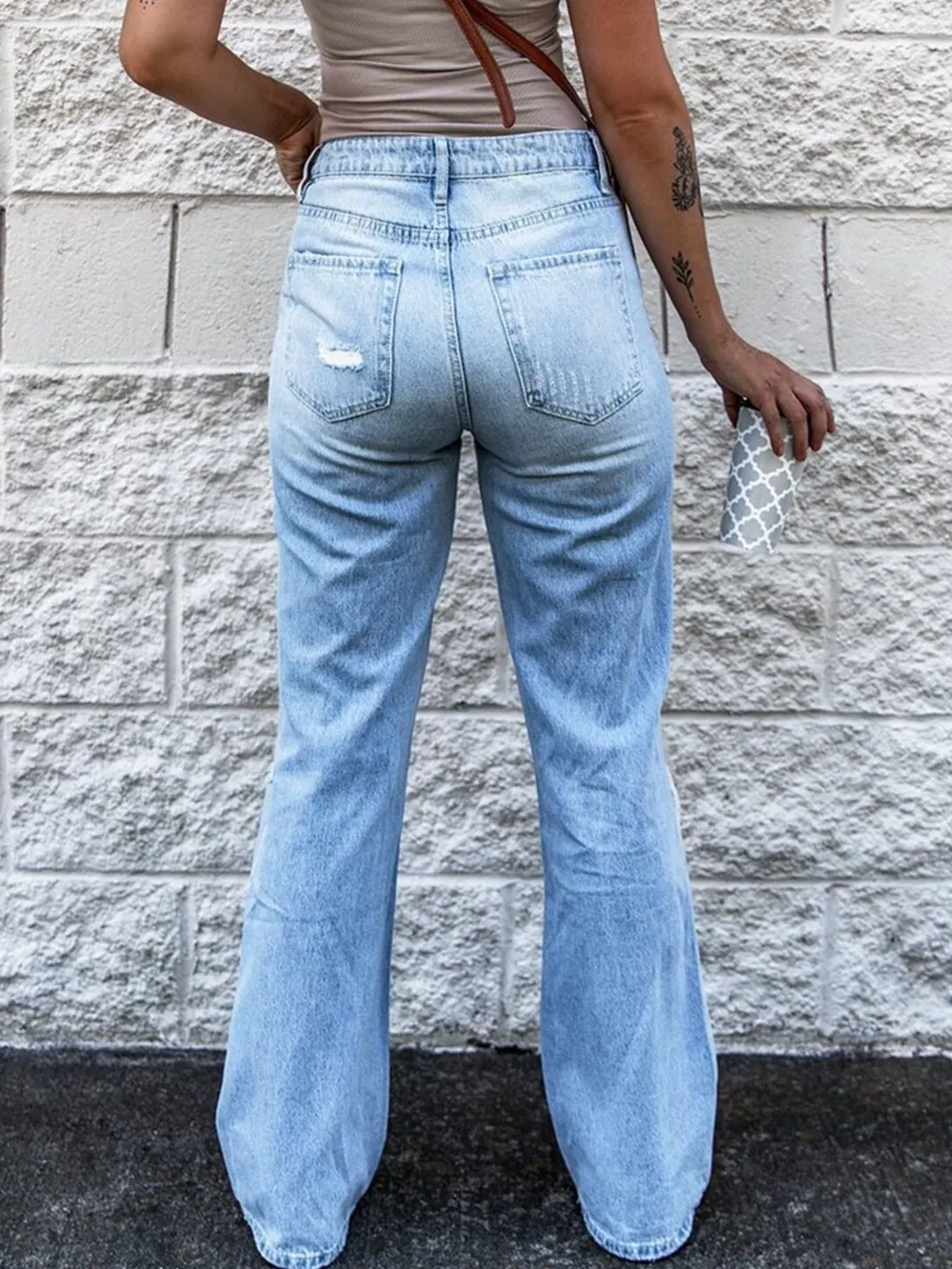 High Waist Distressed Jeans, image 2