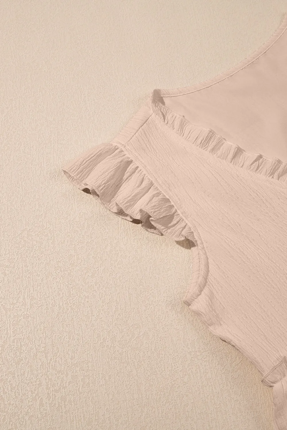 Ruffled Trim V Neck Flutter Flowy Top, image 10