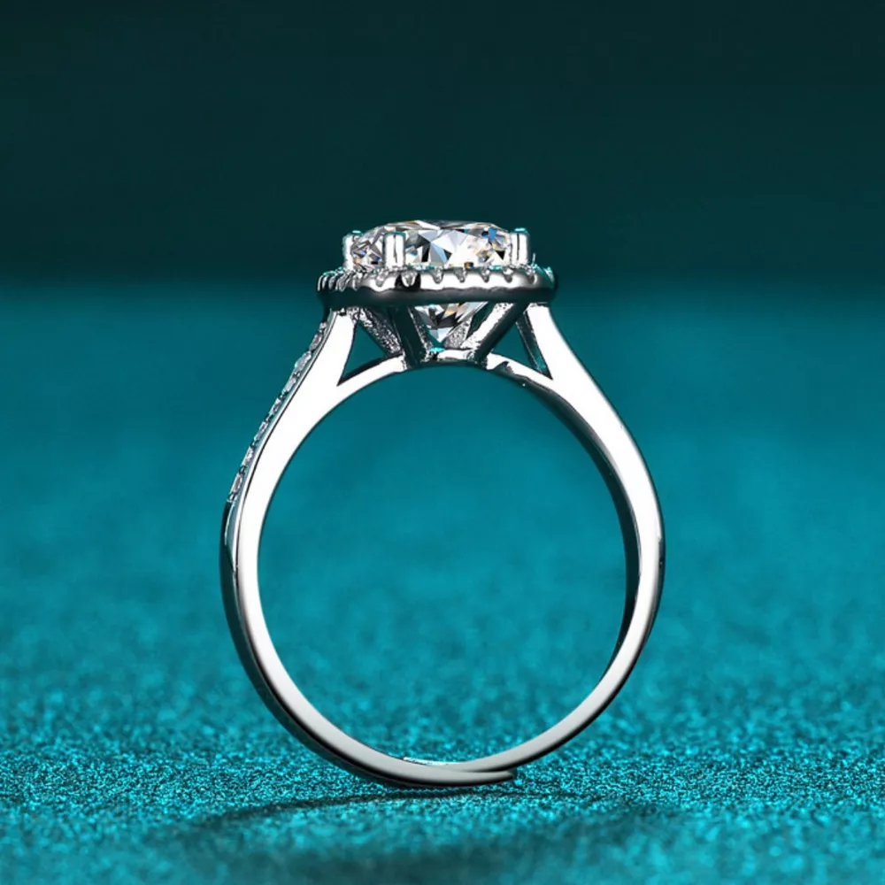 1 Carat Moissanite 925 Sterling Silver Ring, image 3
