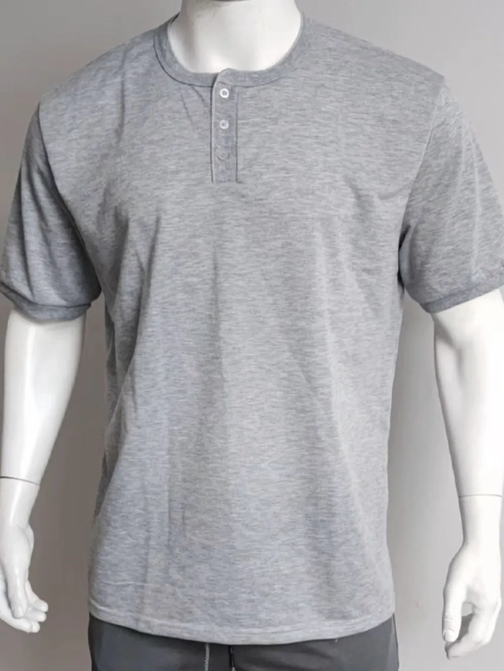 Men's Full Size Button Detail Short Sleeve Top Plus Size, image 3