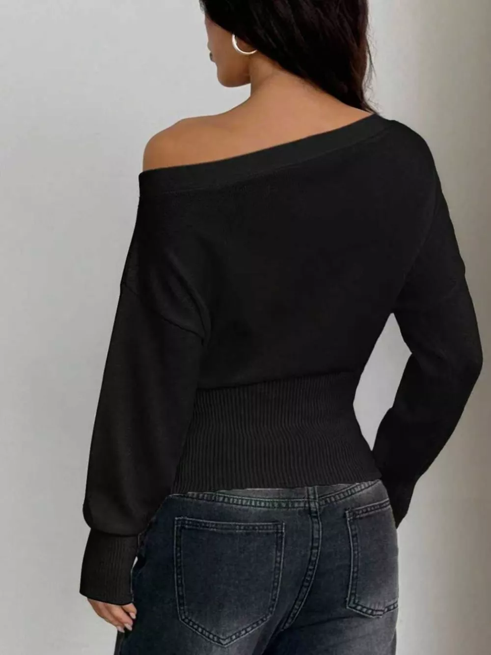 One Shoulder Cropped Sweater, image 6
