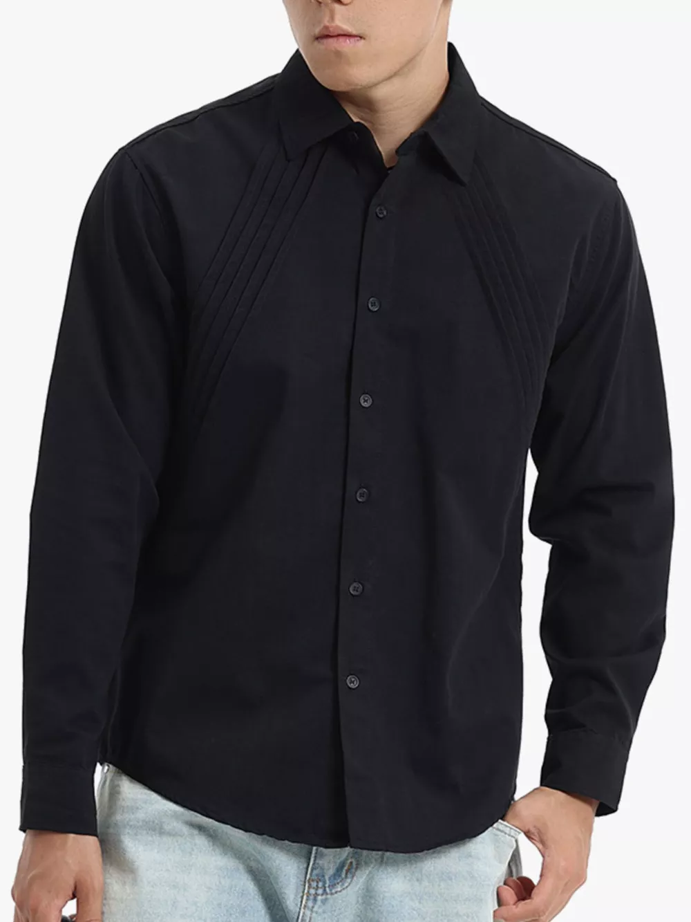Men's Plus Size Long Sleeve Button-Down Shirt, image 6