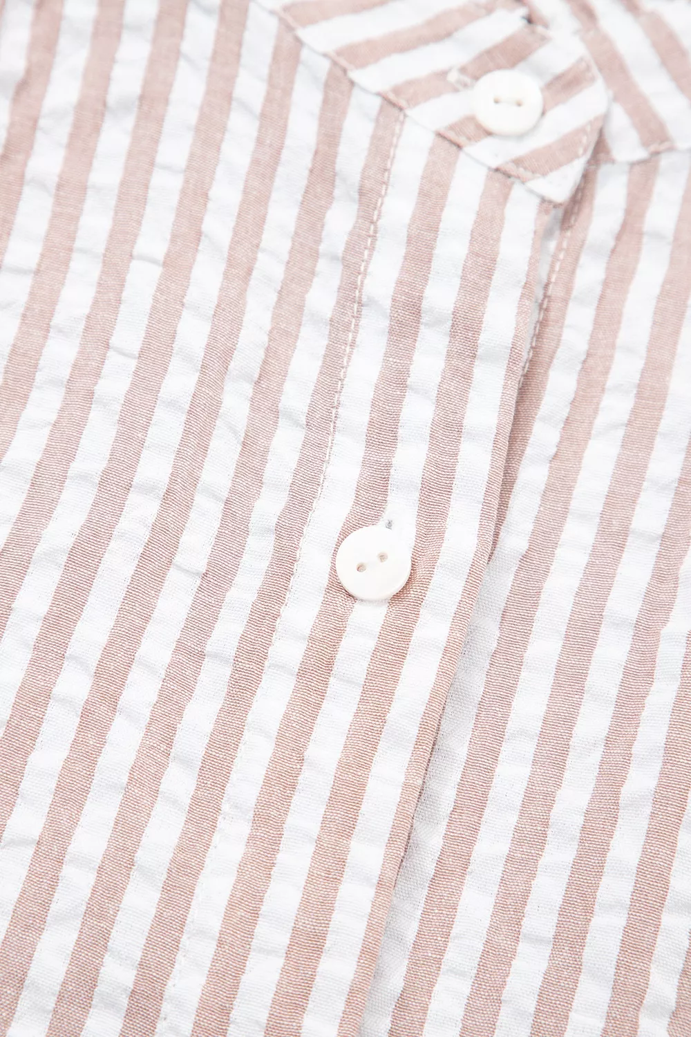 Stripe Frilled Collar Half Sleeve Shirt Dress, image 13