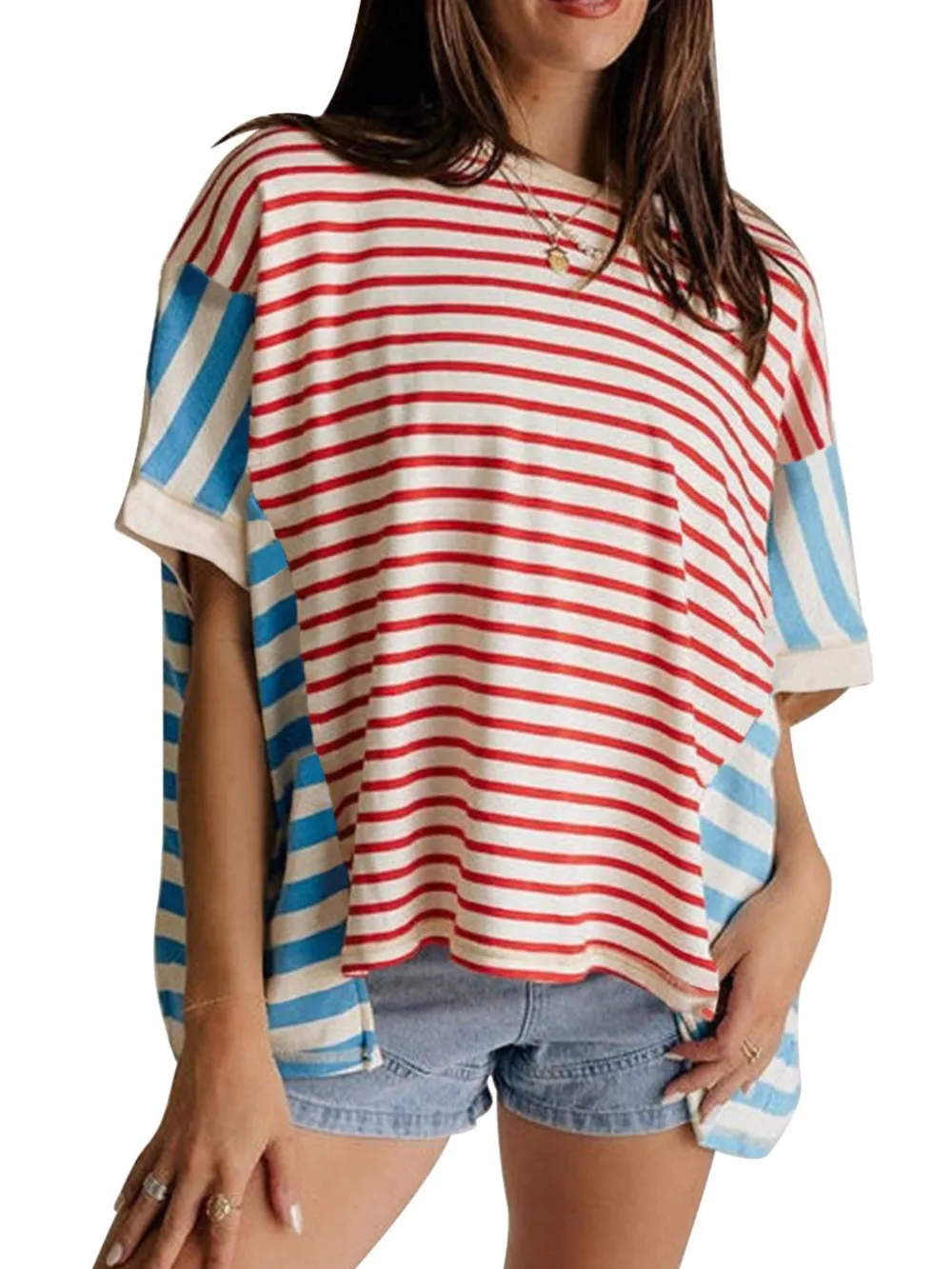 Colorful Striped Oversized T-Shirt, image 9