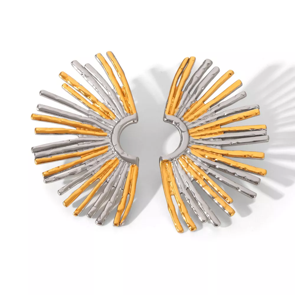 Stainless Steel Fan-Shaped Earrings, image 8