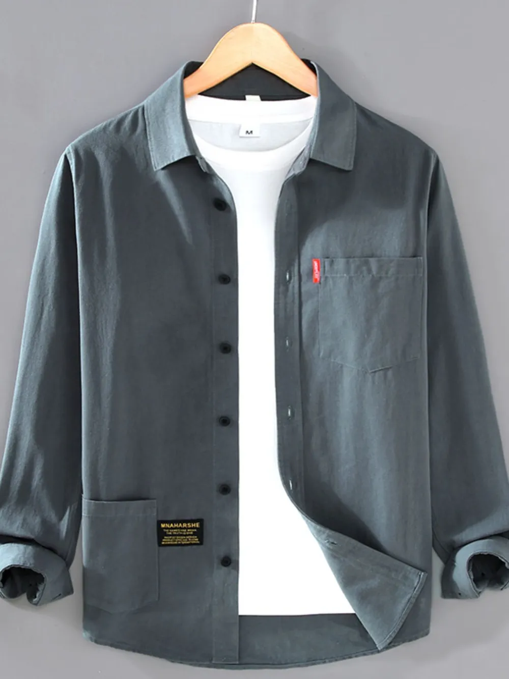 Men's Plus Size Button Up Long Sleeve Shirt, image 2