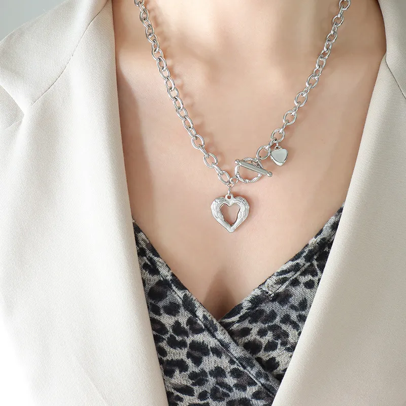 Titanium Steel Heart Pendant Necklace, image 6