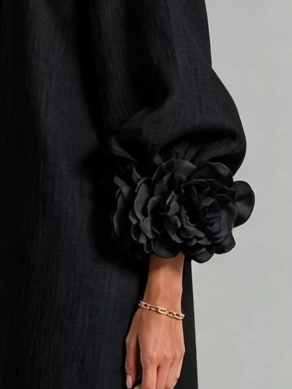 3D Floral 3/4 Sleeve Mini Dress, image 6