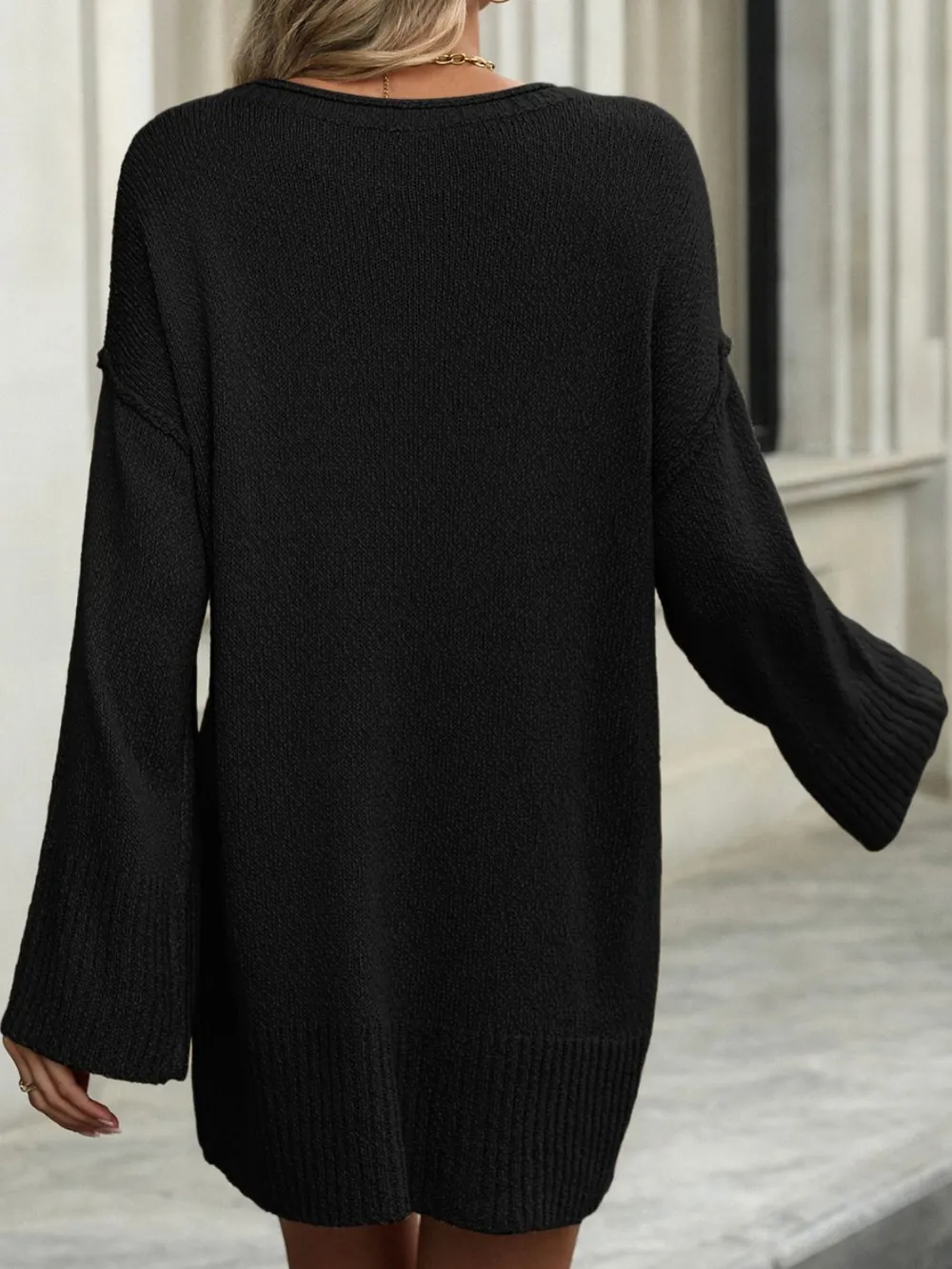 Round Neck Dropped Shoulder Sweater, image 11