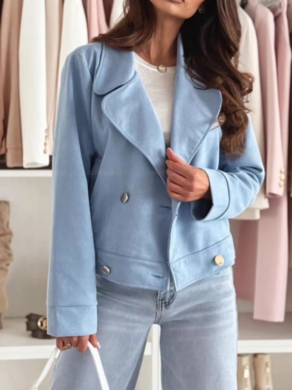 Chic Double-Breasted Cropped Jacket, image 7