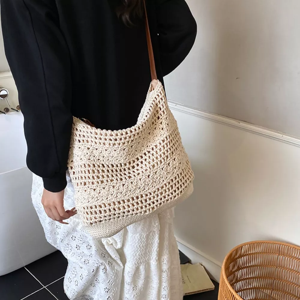 Crochet Knit Shoulder Bag, image 5
