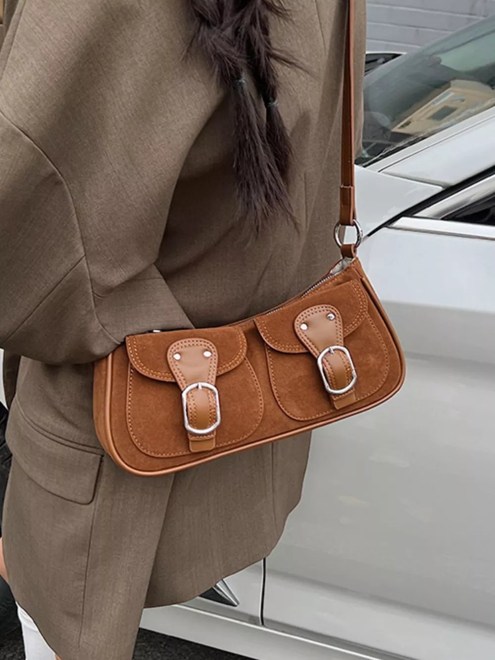 Buckle Decor Shoulder Bag, image 7