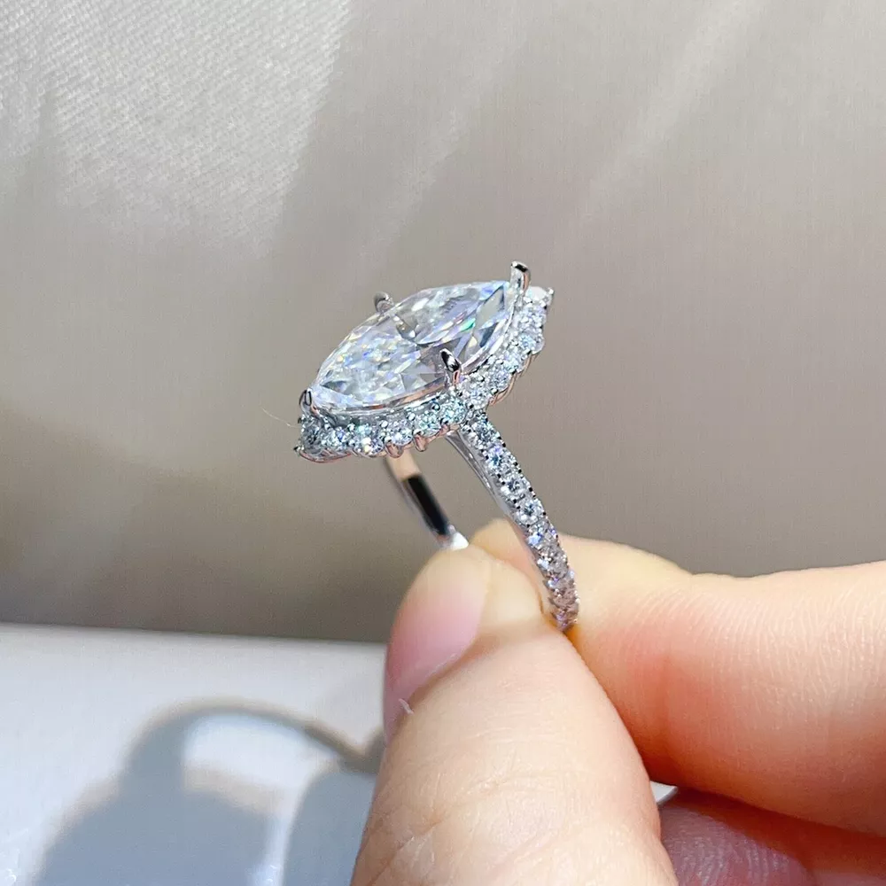 3 Carat 925 Sterling Silver Moissanite Ring, image 6