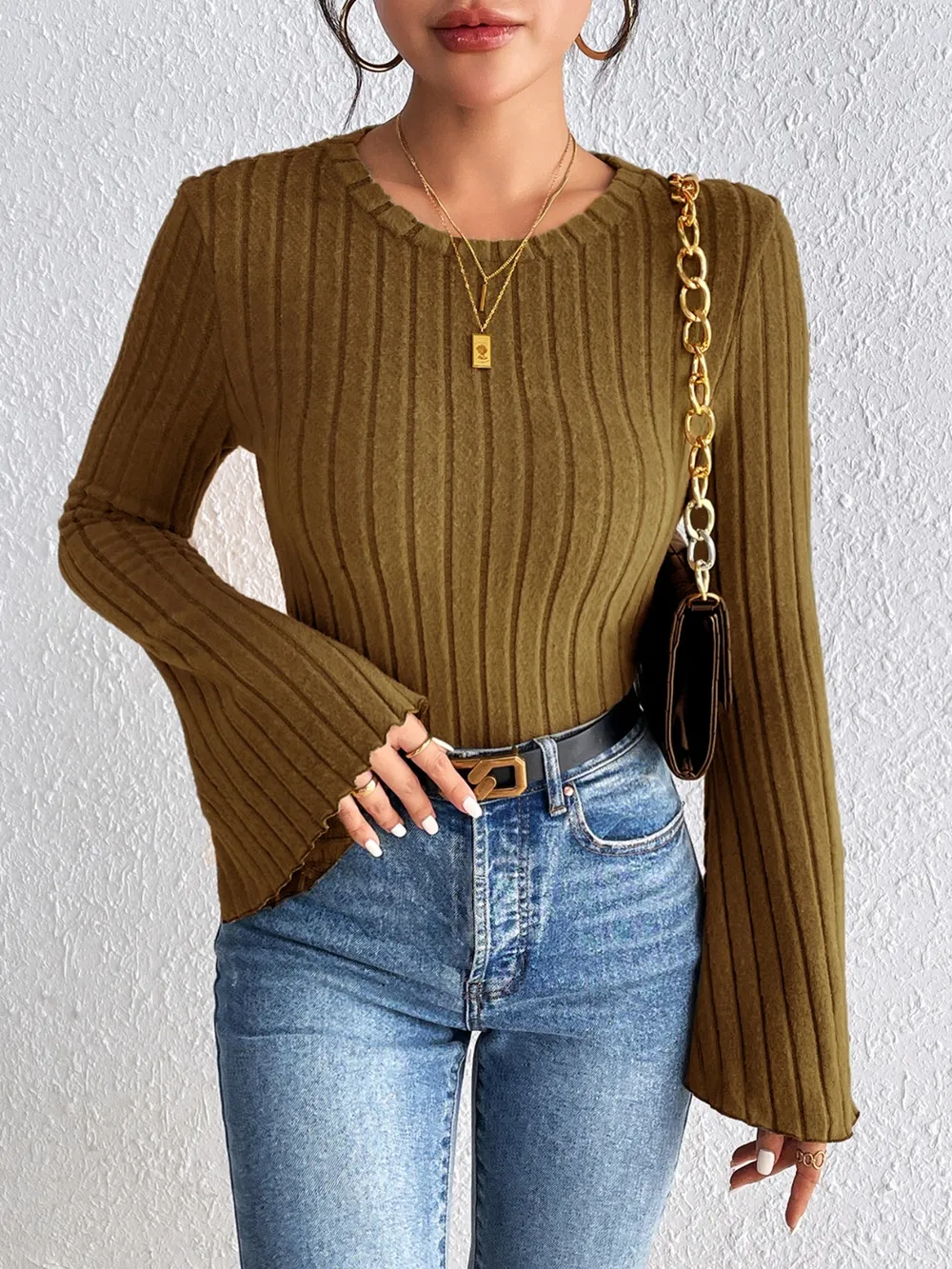 Round Neck Flare Sleeve T-Shirt, image 5