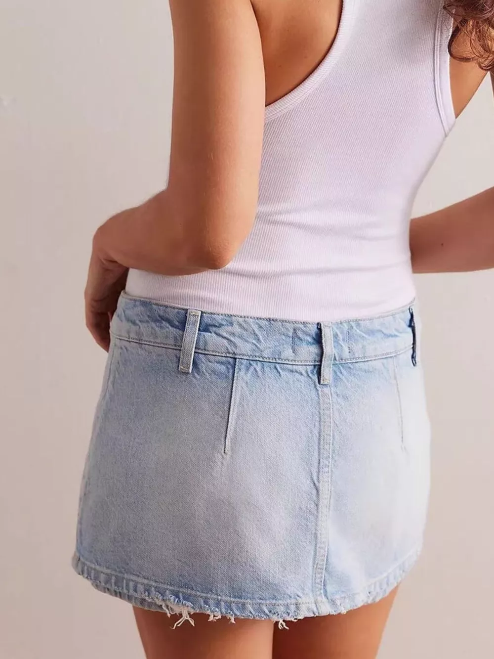 Classic Wash Denim Mini Skort, image 11