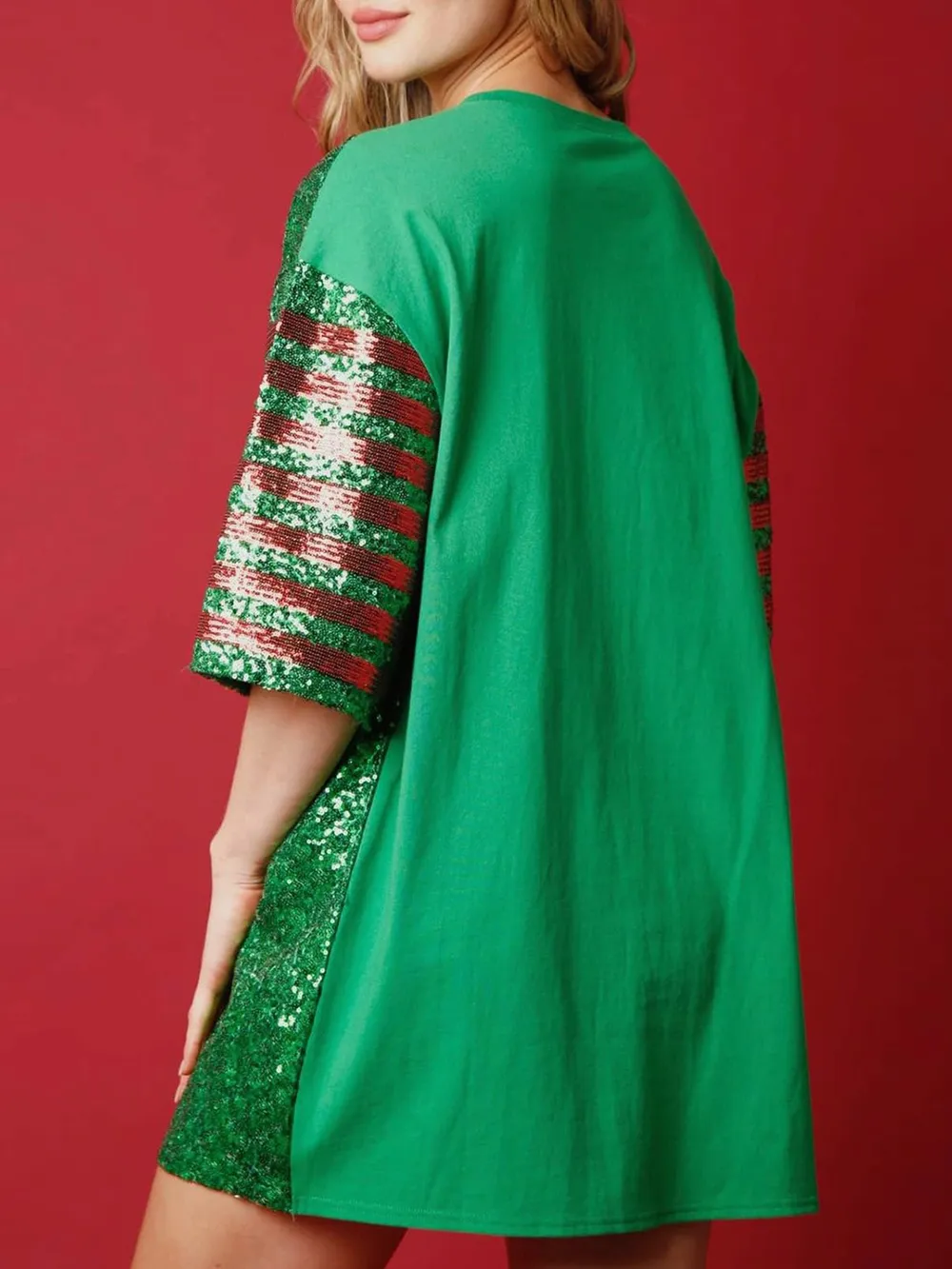 Sequin Round Neck Half Sleeve T-Shirt, image 2